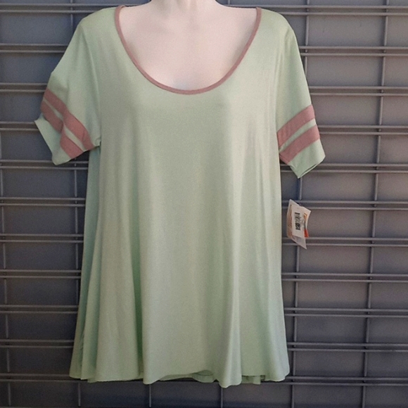 LulaRoe Contrasting Trim Perfect T Tunic Top - Picture 10 of 12